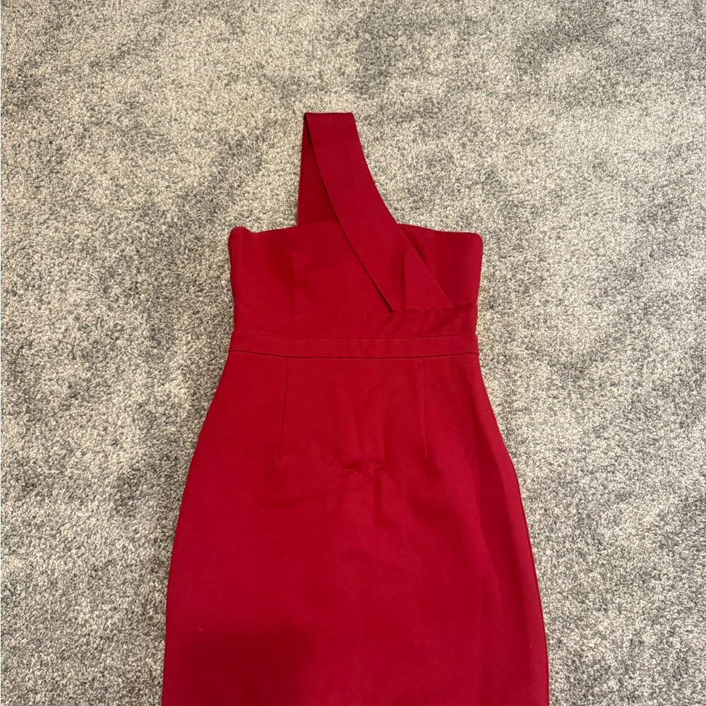Away Red One Shoulder Bodycon Cocktail Dress
